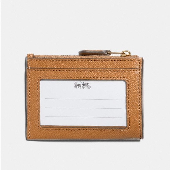 Coach Mini Skinny ID Card Case Im/Light Saddle NWT - Picture 3 of 10